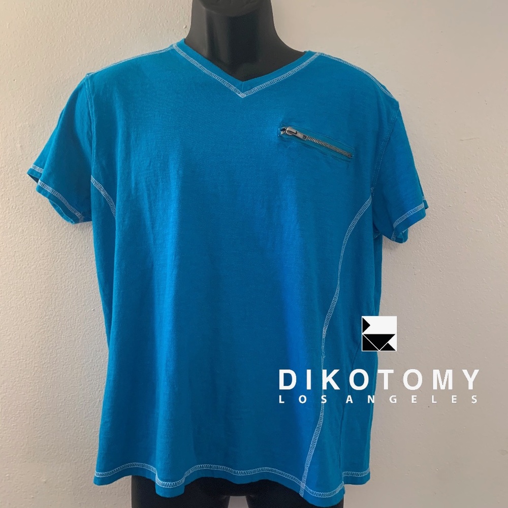 Dikotomy Zipper Pocket T Shirt Large 100% Cotton